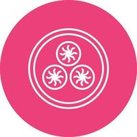 Dim Sum Line Circle Background Icon vector