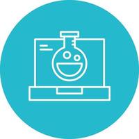 Science and Tech Line Circle Background Icon vector