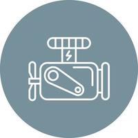 Engine Line Circle Background Icon vector