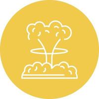 Nuclear Explosion Line Circle Background Icon vector