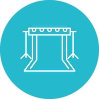 Camera Backdrop Line Circle Background Icon vector