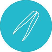 Tweezers Line Circle Background Icon vector