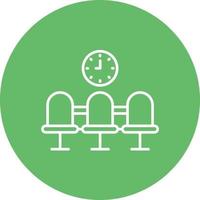 Waiting Room Line Circle Background Icon vector