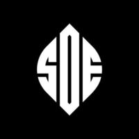 SDE circle letter logo design with circle and ellipse shape. SDE ellipse letters with typographic style. The three initials form a circle logo. SDE Circle Emblem Abstract Monogram Letter Mark Vector. vector