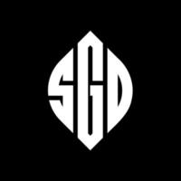 SGD circle letter logo design with circle and ellipse shape. SGD ellipse letters with typographic style. The three initials form a circle logo. SGD Circle Emblem Abstract Monogram Letter Mark Vector. vector