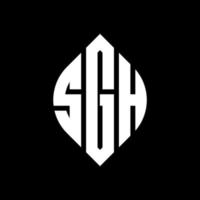 SGH circle letter logo design with circle and ellipse shape. SGH ellipse letters with typographic style. The three initials form a circle logo. SGH Circle Emblem Abstract Monogram Letter Mark Vector. vector