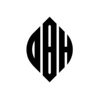 OBH circle letter logo design with circle and ellipse shape. OBH ellipse letters with typographic style. The three initials form a circle logo. OBH Circle Emblem Abstract Monogram Letter Mark Vector. vector