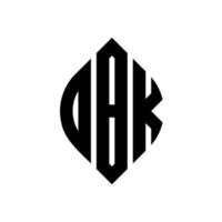 OBK circle letter logo design with circle and ellipse shape. OBK ellipse letters with typographic style. The three initials form a circle logo. OBK Circle Emblem Abstract Monogram Letter Mark Vector. vector