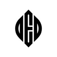 OEO circle letter logo design with circle and ellipse shape. OEO ellipse letters with typographic style. The three initials form a circle logo. OEO Circle Emblem Abstract Monogram Letter Mark Vector. vector