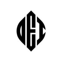 OEI circle letter logo design with circle and ellipse shape. OEI ellipse letters with typographic style. The three initials form a circle logo. OEI Circle Emblem Abstract Monogram Letter Mark Vector. vector