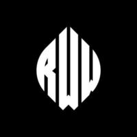 RWW circle letter logo design with circle and ellipse shape. RWW ellipse letters with typographic style. The three initials form a circle logo. RWW Circle Emblem Abstract Monogram Letter Mark Vector. vector