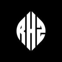 RXZ circle letter logo design with circle and ellipse shape. RXZ ellipse letters with typographic style. The three initials form a circle logo. RXZ Circle Emblem Abstract Monogram Letter Mark Vector. vector