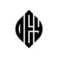 OEY circle letter logo design with circle and ellipse shape. OEY ellipse letters with typographic style. The three initials form a circle logo. OEY Circle Emblem Abstract Monogram Letter Mark Vector. vector