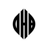 diseño de logotipo de letra de círculo ohb con forma de círculo y elipse. ohb letras elipses con estilo tipográfico. las tres iniciales forman un logo circular. vector de marca de letra de monograma abstracto del emblema del círculo ohb.