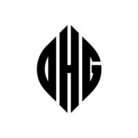 diseño de logotipo de letra de círculo ohg con forma de círculo y elipse. ohg letras elipses con estilo tipográfico. las tres iniciales forman un logo circular. ohg círculo emblema resumen monograma letra marca vector. vector