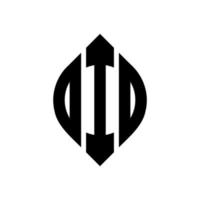 OIO circle letter logo design with circle and ellipse shape. OIO ellipse letters with typographic style. The three initials form a circle logo. OIO Circle Emblem Abstract Monogram Letter Mark Vector. vector