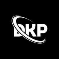 logotipo de dkp. letra dkp. diseño del logotipo de la letra dkp. logotipo de las iniciales dkp vinculado con un círculo y un logotipo de monograma en mayúsculas. Tipografía dkp para tecnología, negocios y marca inmobiliaria. vector