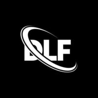 logotipo de dlf. letra dlf. diseño del logotipo de la letra dlf. logotipo de iniciales dlf vinculado con círculo y logotipo de monograma en mayúsculas. tipografía dlf para tecnología, negocios y marca inmobiliaria. vector