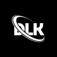 logotipo de Dlk. letra Dlk. diseño del logotipo de la letra dlk. logotipo de las iniciales dlk vinculado con un círculo y un logotipo de monograma en mayúsculas. tipografía dlk para tecnología, negocios y marca inmobiliaria. vector