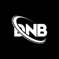 logotipo de dnb. letra dnb. diseño del logotipo de la letra dnb. logotipo de iniciales dnb vinculado con círculo y logotipo de monograma en mayúsculas. tipografía dnb para tecnología, negocios y marca inmobiliaria. vector