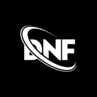 logotipo dnf. letra dnf. diseño de logotipo de letra dnf. logotipo de iniciales dnf vinculado con círculo y logotipo de monograma en mayúsculas. tipografía dnf para tecnología, negocios y marca inmobiliaria. vector