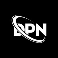 logotipo de dpn. carta dpn. diseño del logotipo de la letra dpn. logotipo de iniciales dpn vinculado con círculo y logotipo de monograma en mayúsculas. tipografía dpn para tecnología, negocios y marca inmobiliaria. vector