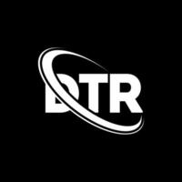 logotipo de dtr. letra dtr. diseño del logotipo de la letra dtr. logotipo de iniciales dtr vinculado con círculo y logotipo de monograma en mayúsculas. tipografía dtr para tecnología, negocios y marca inmobiliaria. vector