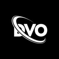 DVO logo. DVO letter. DVO letter logo design. Initials DVO logo linked with circle and uppercase monogram logo. DVO typography for technology, business and real estate brand. vector