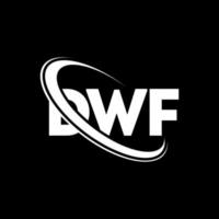 logotipo de DWF. letra dff. diseño de logotipo de letra dwf. logotipo de iniciales dwf vinculado con círculo y logotipo de monograma en mayúsculas. tipografía dwf para tecnología, negocios y marca inmobiliaria. vector