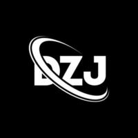 logotipo de dzj. letra dzj. diseño del logotipo de la letra dzj. logotipo de iniciales dzj vinculado con círculo y logotipo de monograma en mayúsculas. tipografía dzj para tecnología, negocios y marca inmobiliaria. vector