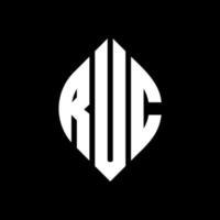 diseño de logotipo de letra de círculo ruc con forma de círculo y elipse. ruc letras elipses con estilo tipográfico. las tres iniciales forman un logo circular. ruc círculo emblema resumen monograma letra marca vector. vector