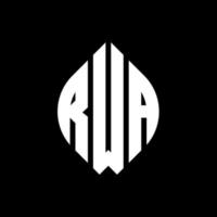 diseño de logotipo de letra de círculo rwa con forma de círculo y elipse. letras de elipse rwa con estilo tipográfico. las tres iniciales forman un logo circular. vector de marca de letra de monograma abstracto del emblema del círculo rwa.