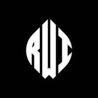 RWI circle letter logo design with circle and ellipse shape. RWI ellipse letters with typographic style. The three initials form a circle logo. RWI Circle Emblem Abstract Monogram Letter Mark Vector. vector