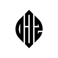 OJZ circle letter logo design with circle and ellipse shape. OJZ ellipse letters with typographic style. The three initials form a circle logo. OJZ Circle Emblem Abstract Monogram Letter Mark Vector. vector