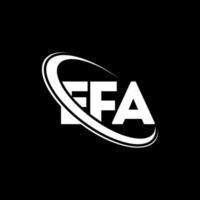 logotipo de la ef. carta efa. diseño del logotipo de la letra efa. iniciales del logotipo de efa enlazadas con un círculo y un monograma en mayúsculas. tipografía efa para tecnología, negocios y marca inmobiliaria. vector