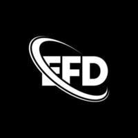 logotipo de la ef. carta efd. diseño del logotipo de la letra efd. Logotipo de iniciales efd vinculado con círculo y logotipo de monograma en mayúsculas. tipografía efd para tecnología, negocios y marca inmobiliaria. vector