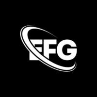 EFG logo. EFG letter. EFG letter logo design. Initials EFG logo linked with circle and uppercase monogram logo. EFG typography for technology, business and real estate brand. vector