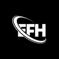 logotipo de la ef. letra ef. diseño del logotipo de la letra efh. logotipo de iniciales efh vinculado con círculo y logotipo de monograma en mayúsculas. Tipografía efh para tecnología, negocios y marca inmobiliaria. vector