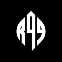 RQQ circle letter logo design with circle and ellipse shape. RQQ ellipse letters with typographic style. The three initials form a circle logo. RQQ Circle Emblem Abstract Monogram Letter Mark Vector. vector
