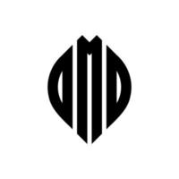 OMD circle letter logo design with circle and ellipse shape. OMD ellipse letters with typographic style. The three initials form a circle logo. OMD Circle Emblem Abstract Monogram Letter Mark Vector. vector