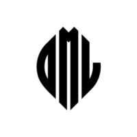 OML circle letter logo design with circle and ellipse shape. OML ellipse letters with typographic style. The three initials form a circle logo. OML Circle Emblem Abstract Monogram Letter Mark Vector. vector