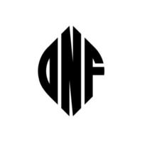 diseño de logotipo de letra de círculo onf con forma de círculo y elipse. onf elipse letras con estilo tipográfico. las tres iniciales forman un logo circular. onf círculo emblema resumen monograma letra marca vector. vector