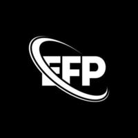 logotipo de la efp. carta efp. diseño del logotipo de la letra efp. logotipo de iniciales efp vinculado con círculo y logotipo de monograma en mayúsculas. tipografía efp para tecnología, negocios y marca inmobiliaria. vector