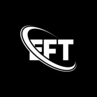 logotipo de la izquierda. letra izquierda. diseño del logotipo de la letra eft. logotipo de iniciales eft vinculado con círculo y logotipo de monograma en mayúsculas. tipografía eft para tecnología, negocios y marca inmobiliaria. vector