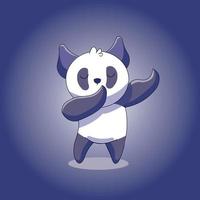 lindo panda dabbing personaje de dibujos animados vector ilustración