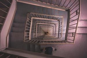 Looking down staircase photo