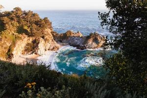 Blue ocean and cliffs photo