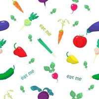 Vector seamless pattern. Vegetables pattern on white background.