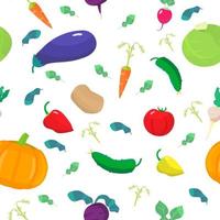 Vector seamless pattern. Vegetarian pattern on white background.