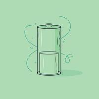 Light green battery illustration, battery vector icon